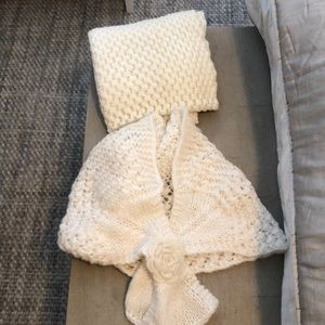 Gorgeous ivory knit scarves